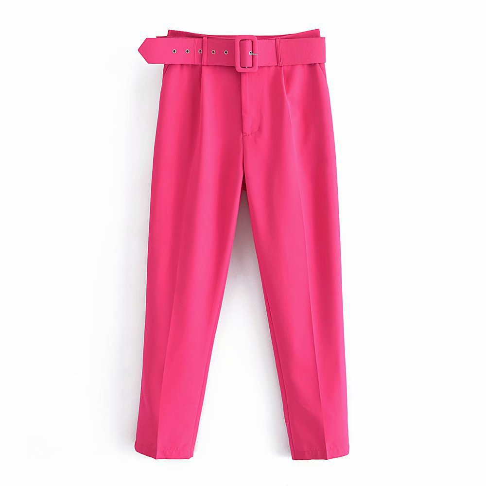Women's Spring Pleated Harem Casual Solid Color Pants