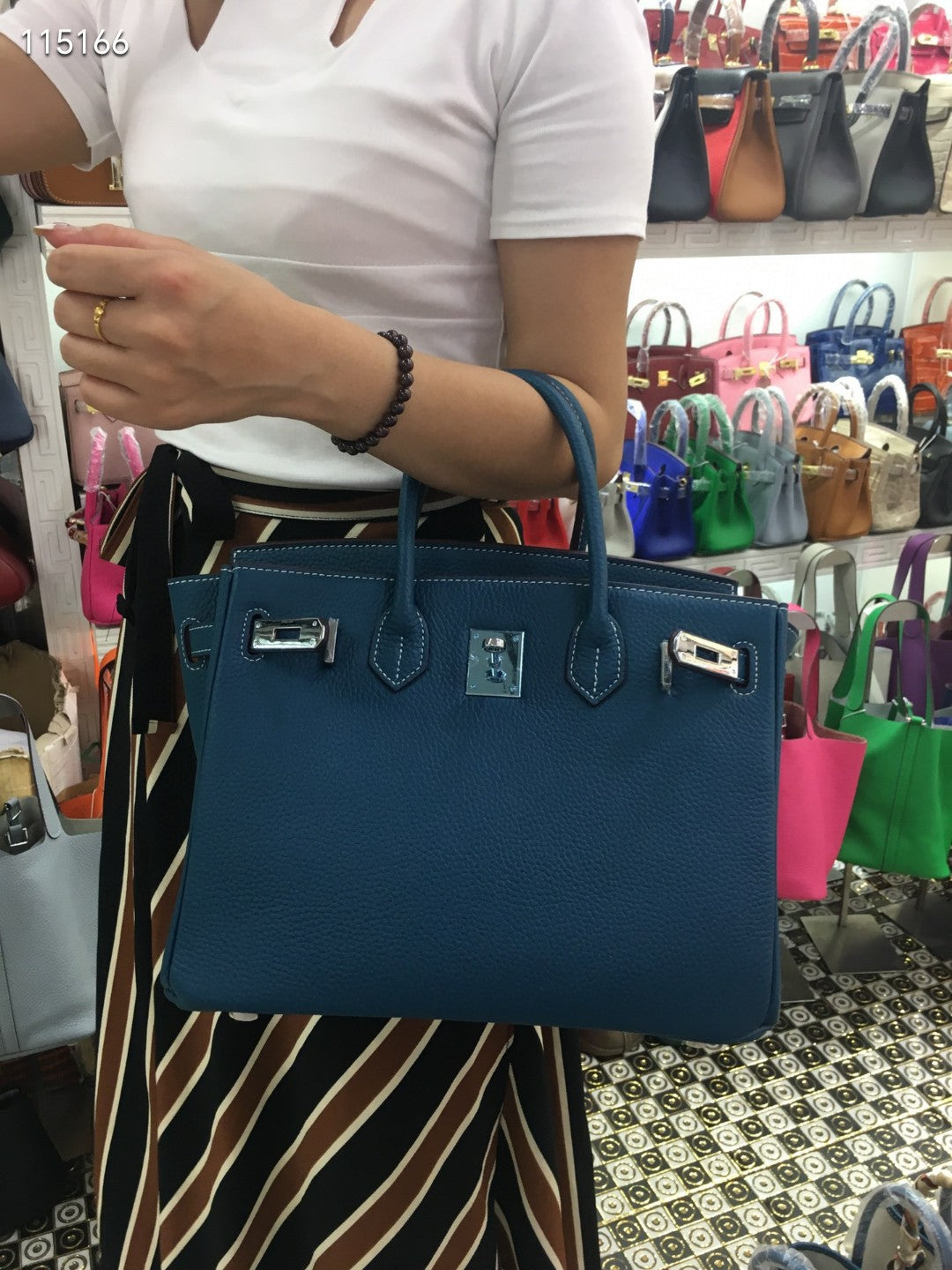 Women's Layer Cowhide Lychee Pattern Leather Kelly Large Handbags