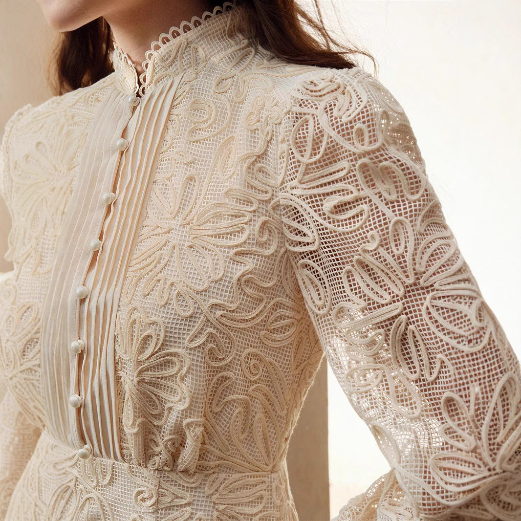 Women's Casual Elegant Lace Stitching Dress Dresses