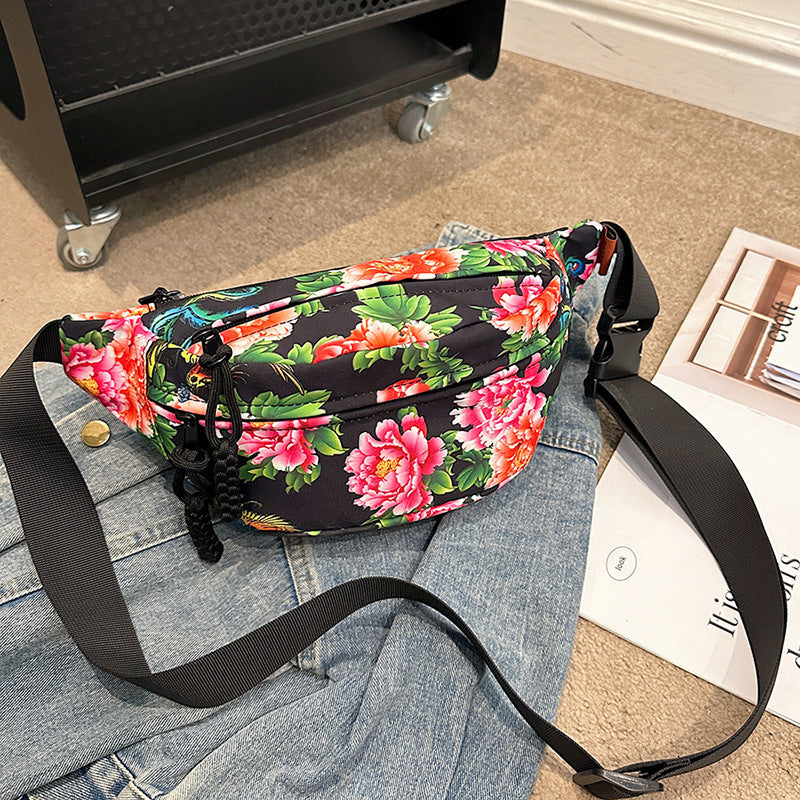 Women's & Men's & Northeast Big Flower National Fashion Men's Messenger Bags