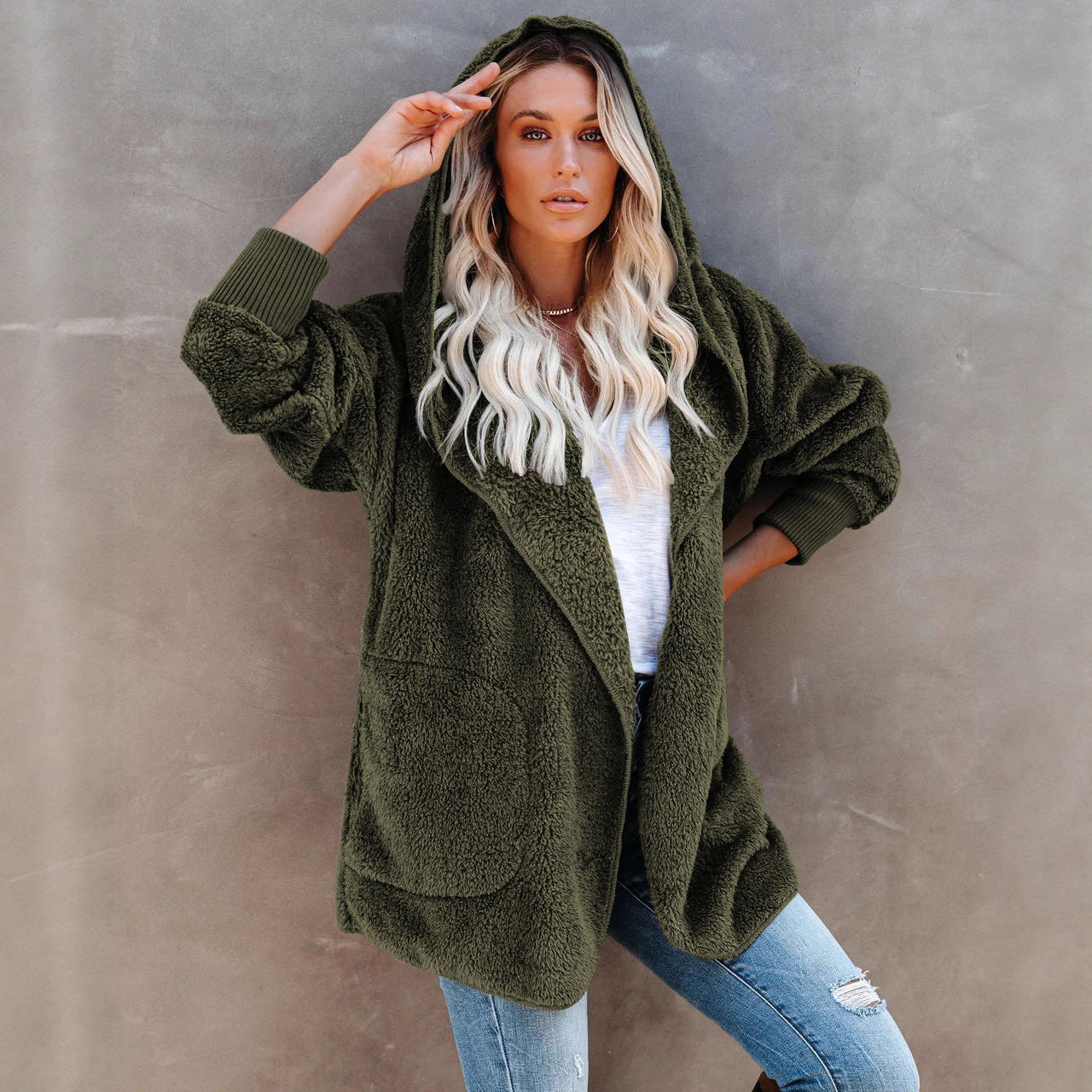 Women's Autumn Long-sleeved Casual Hooded Solid Color Women's Sweater, Sweater