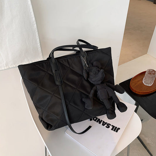 Women's Fashion Western Style Rhombus Shopping Texture Tote Bags