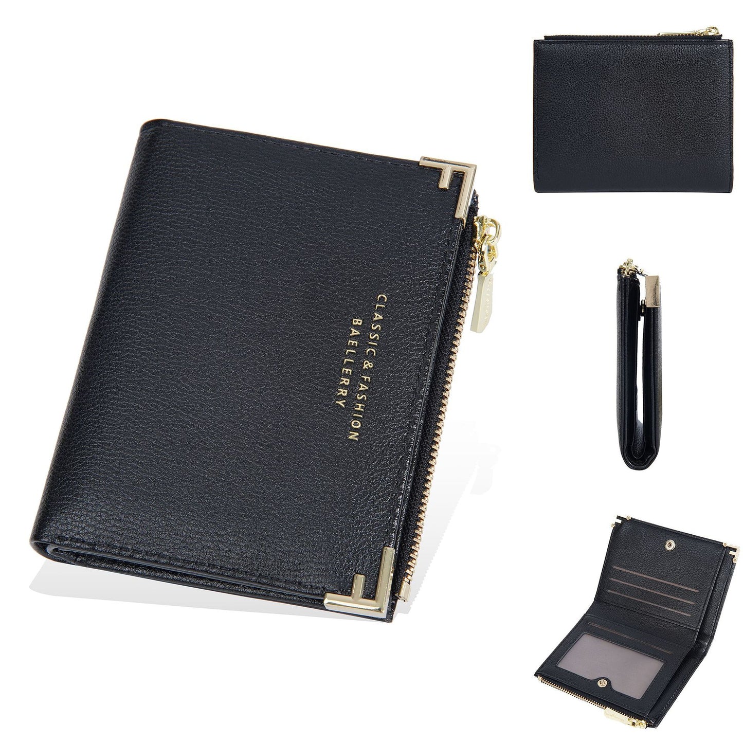 Women's Attractive Short Multiple Slots Zipper Ladies Wallets