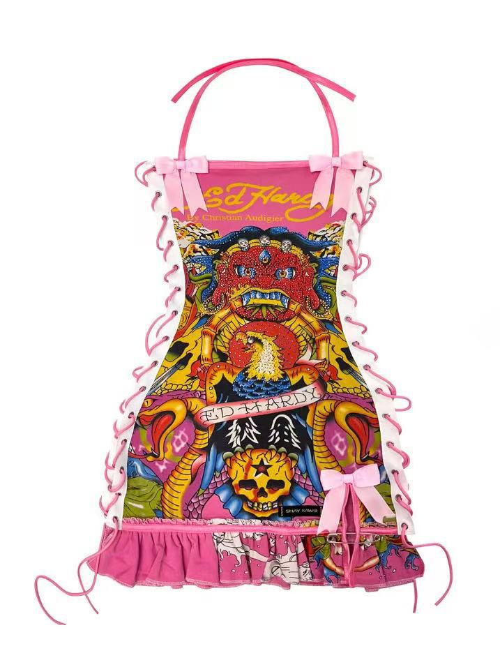 Fashion Retro Halloween Skull Positioning Printing Tops