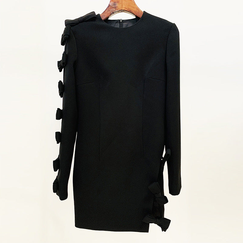 Early Autumn Fashion Personality Asymmetric Hollow Dress