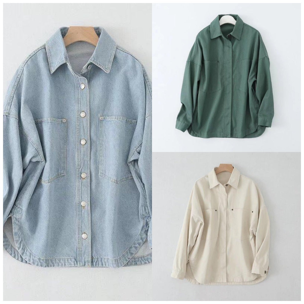 Women's Spring City Leisure Washed-out Denim Jackets