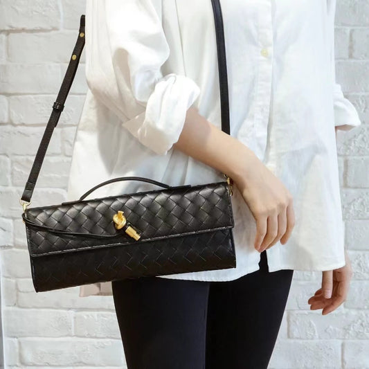 Woven Dinner Horizontal Baguette Advanced One Shoulder Bags
