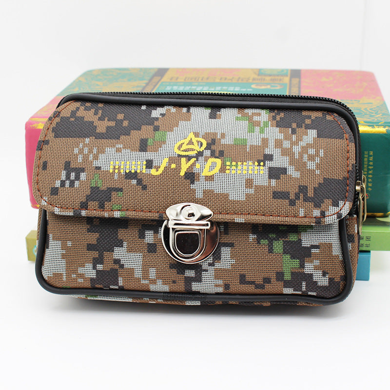 Men's Camouflage Canvas Mobile People Wear Release Phone Bags