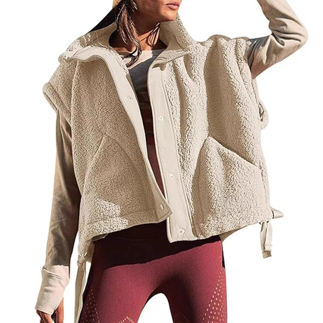 Women's Beautiful Plush Oversized Sleeveless Warm Vests
