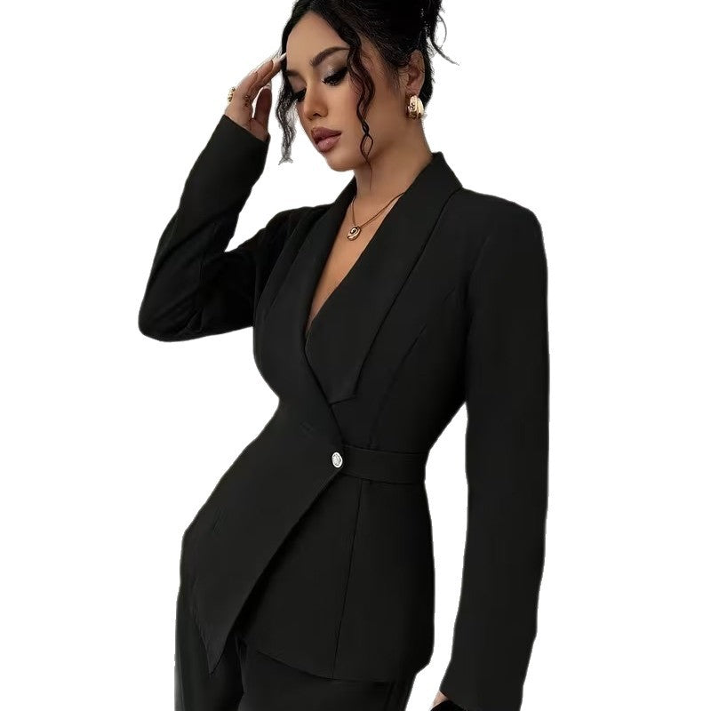 Women's Set Solid Color Long Sleeve Shirt Fashion Casual Suit