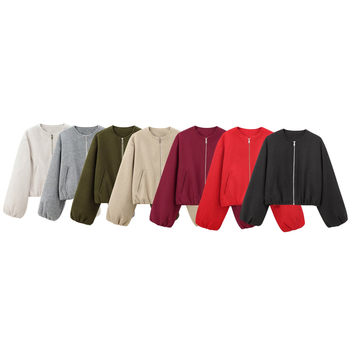 Women's Beautiful Fashion Round Neck Baseball Jackets