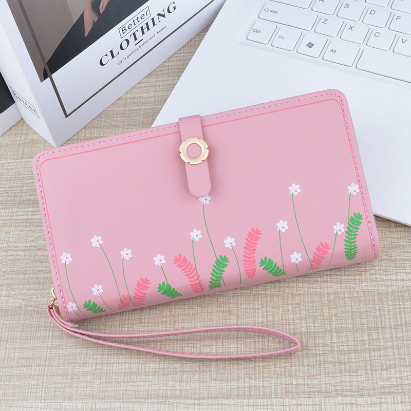 Women's Long Zipper Hasp Clutch Fashion Printing Ladies Wallets