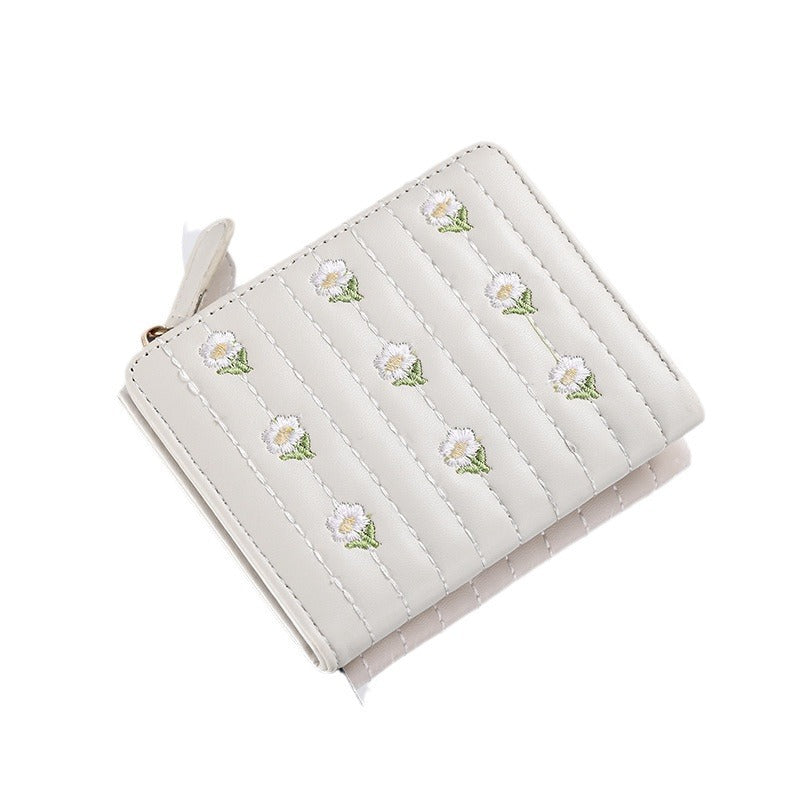 Women's Cream Style Classic Short Fashion Two Ladies Wallets
