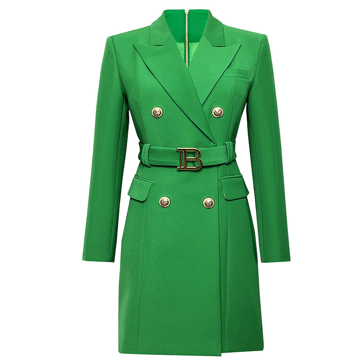 Women's Fashion Advanced Solid Color Belt Long Dresses