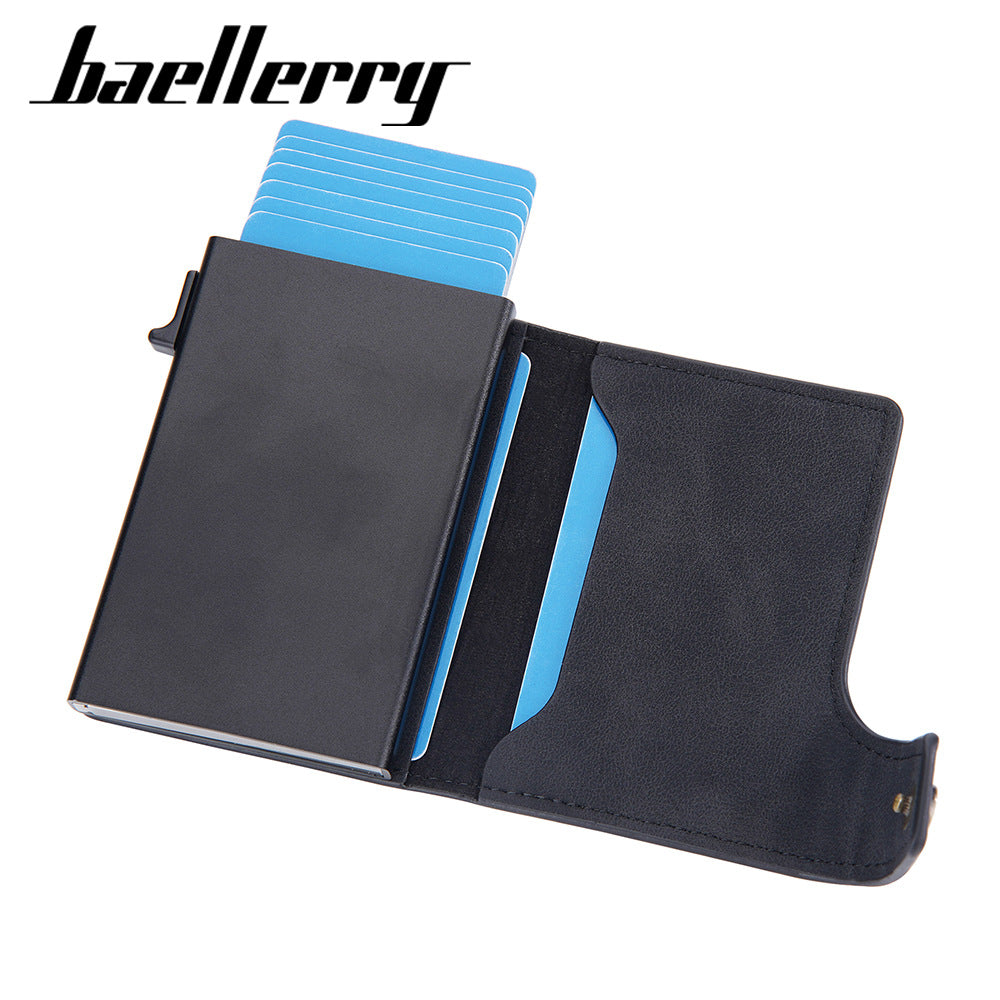 Men's Side Push Vintage Metal Aluminum Box Card Holder