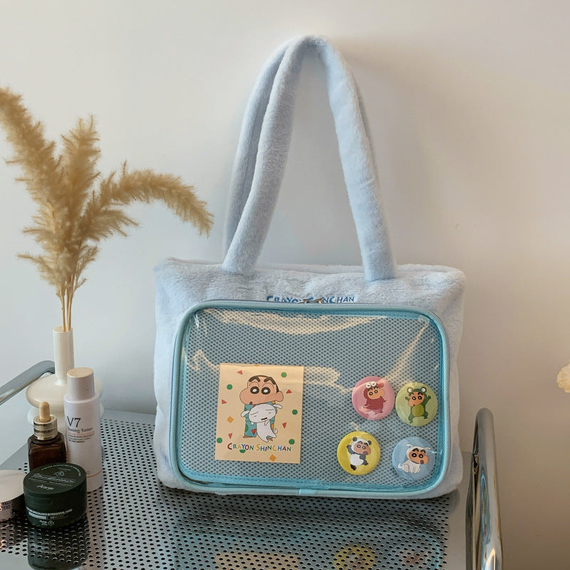 Cute Plush Simple Daily Commuting Large Shoulder Bags