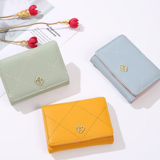 Women's Cute Fashion Heart Tri Fold Fresh Ladies Wallets