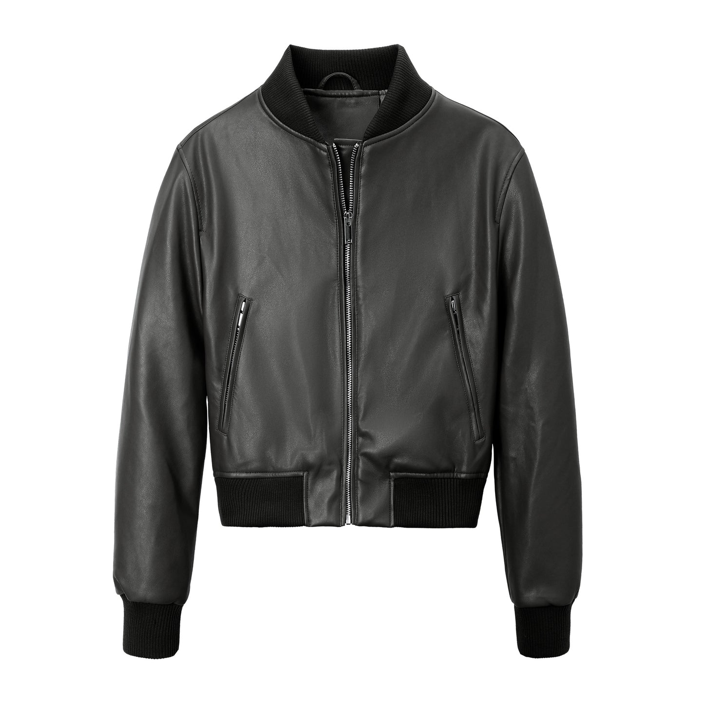 Women's Leather Stand Collar Motorcycle Pilot Street Jackets