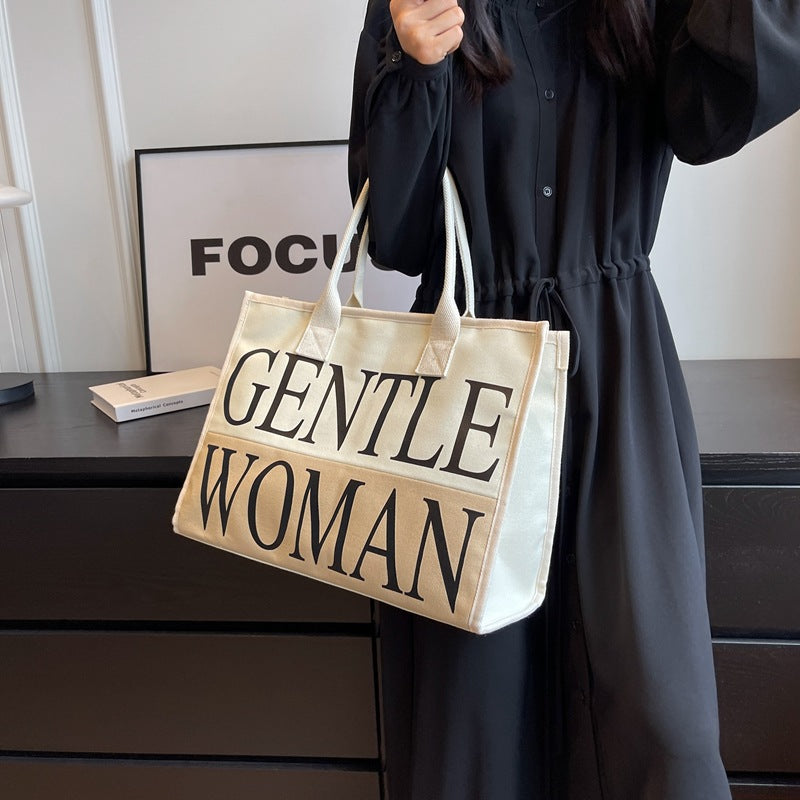 Graceful Thailand Mummy Canvas Letters Printed Shoulder Bags