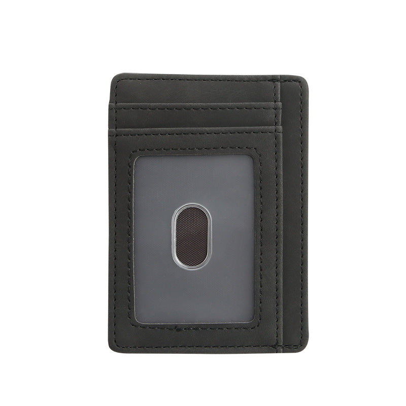 Men's Crazy Horse Leather Neutral Unisex Position Card Holder