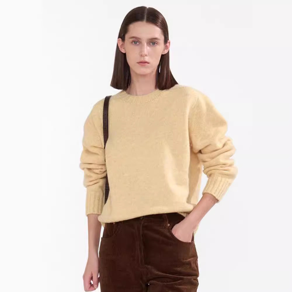Women's Solid Color Pullover Korean Style Lazy Sweaters