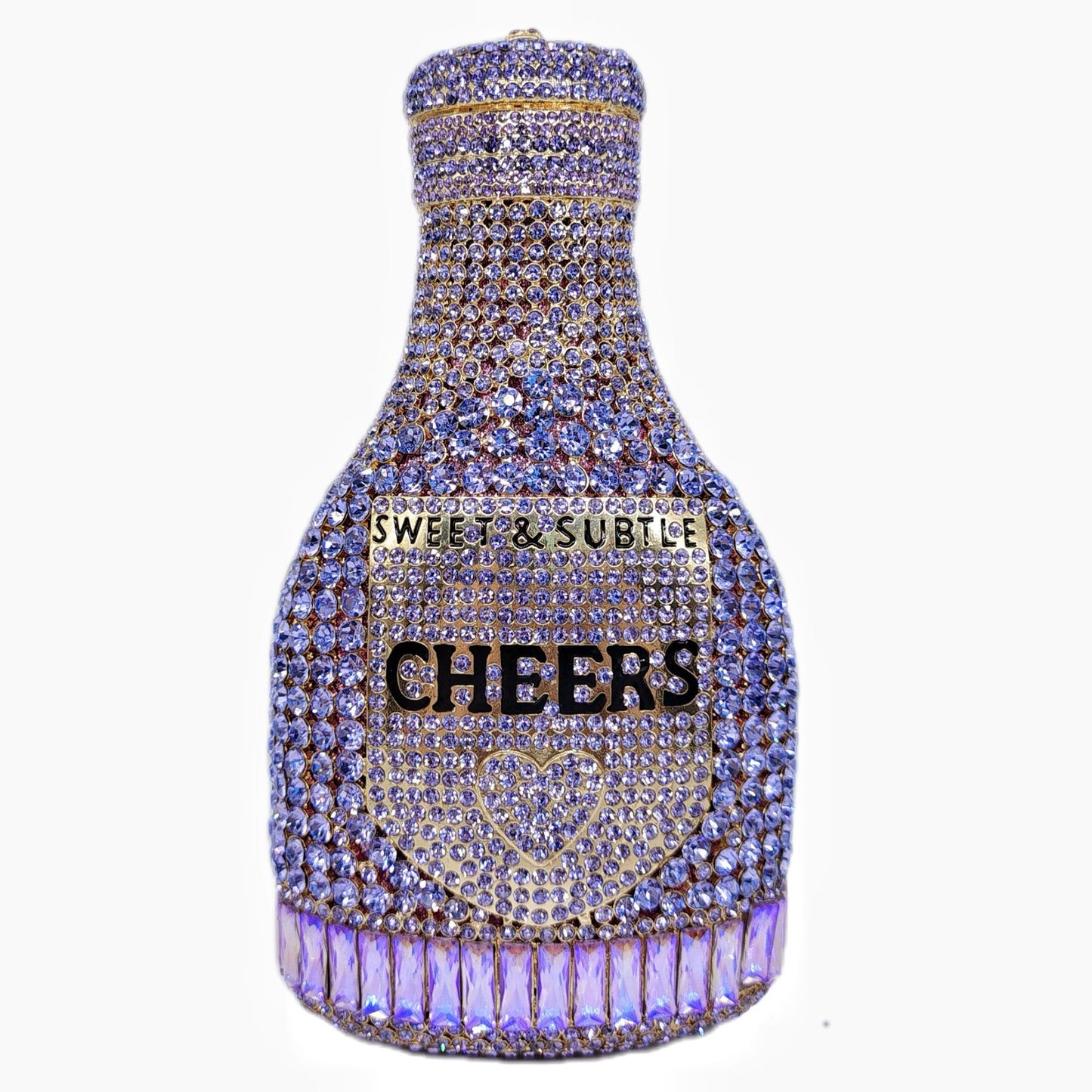 Women's Champagne Bottle Hollow Jeweled Dinner Banquet Evening Bags
