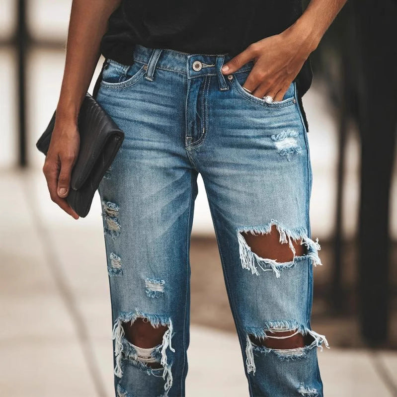 Charming Beautiful Unique Women's Skinny Ripped Women's Jeans