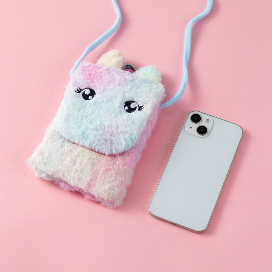 Children's Unicorn Cartoon Plush Little Female Phone Bags