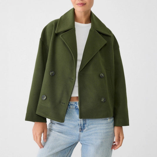 Women's Large Lapel Woolen Padded Long Sleeve Coats