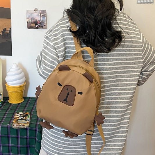 Cute Popular Heart Cartoon Capybara Large Backpacks