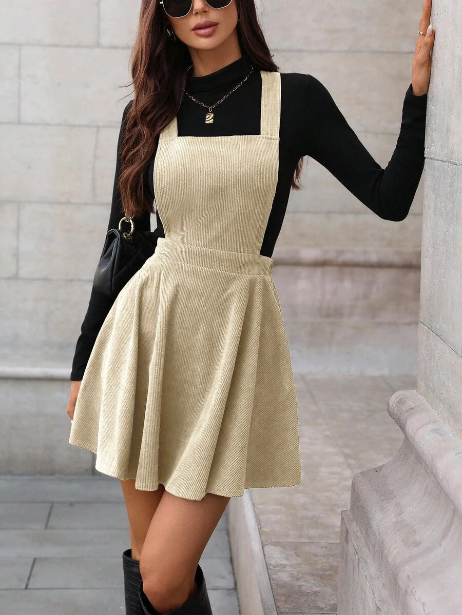 New Retro Style Corduroy Suspender Source Dress
