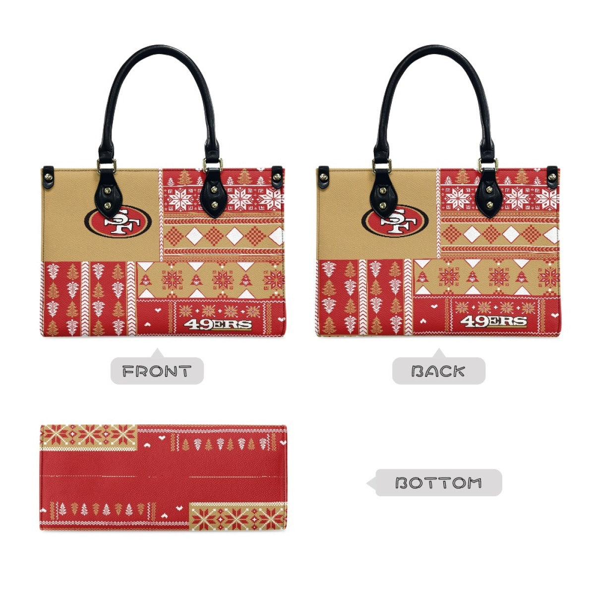 Women's San Francisco People Christmas Pattern Element Handbags