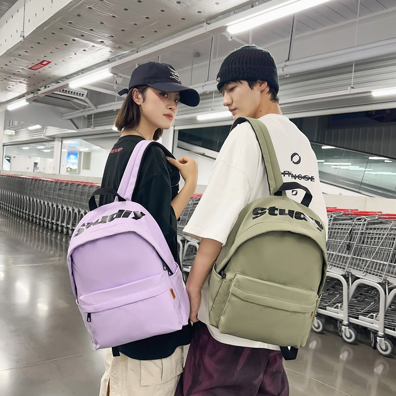 Women's & Men's & Korean Letter Printed Simple Versatile Middle School Students' Schoolbags