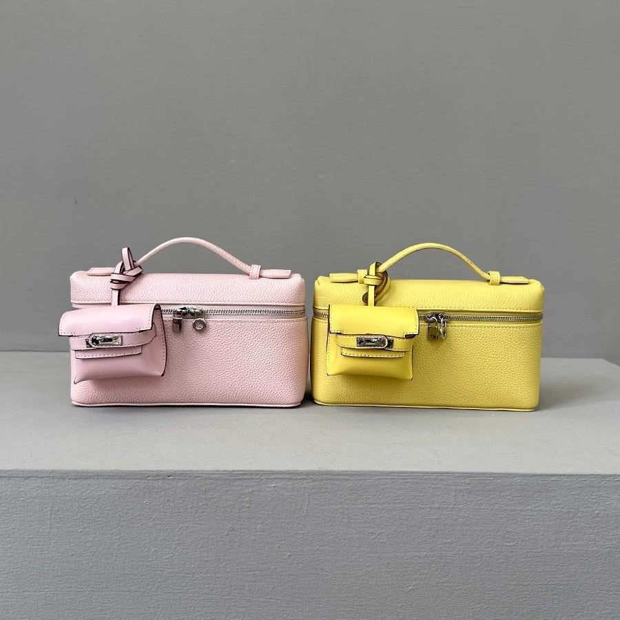 Women's Genuine Leather Macaron Color Series Litchi Handbags