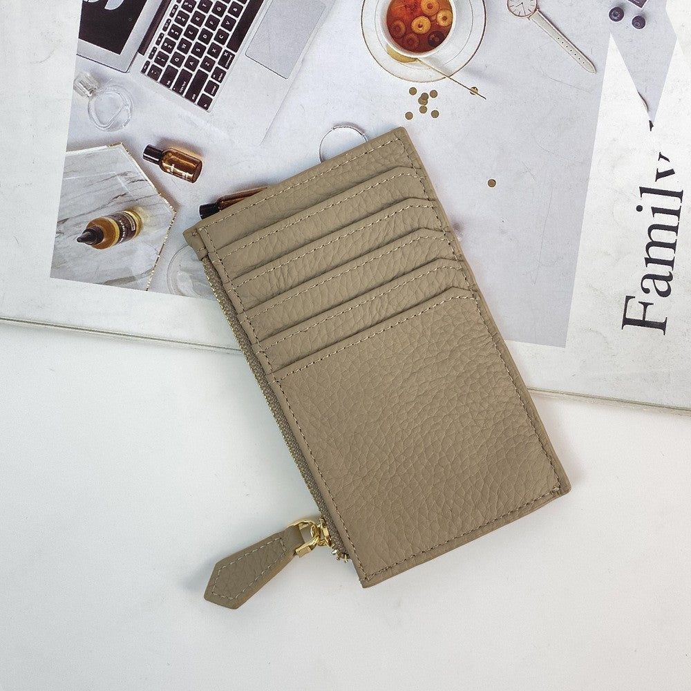 Women's Fashion Minimalist Style Korean First Layer Cowhide Document Card Holder