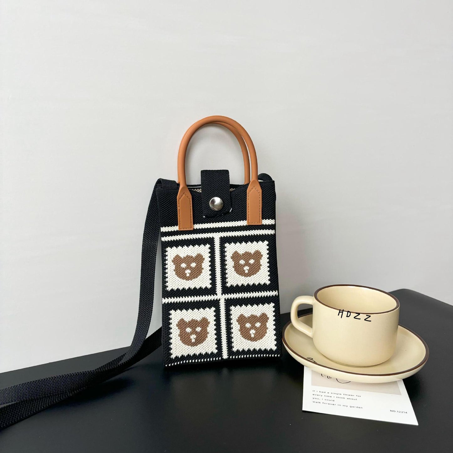 High Sense Mobile Cartoon Knitted Dopamine Bags