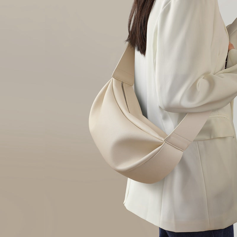 Women's Wide Strap Cloud Idle Style Crescent Bags