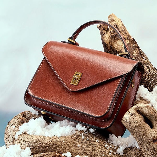 Women's Genuine Leather Vegetable Tanning High-grade Simple Fashion Elegant Crossbody Bags