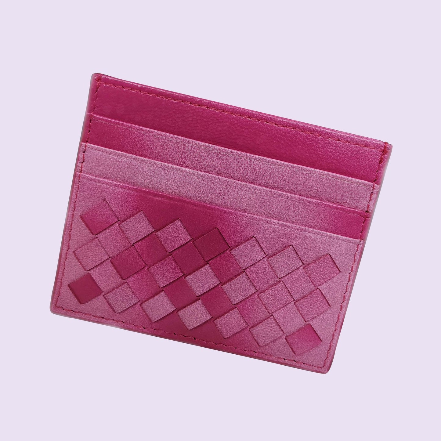 Women's & Men's & Name Sheepskin Woven Lightweight Clamp Card Holder