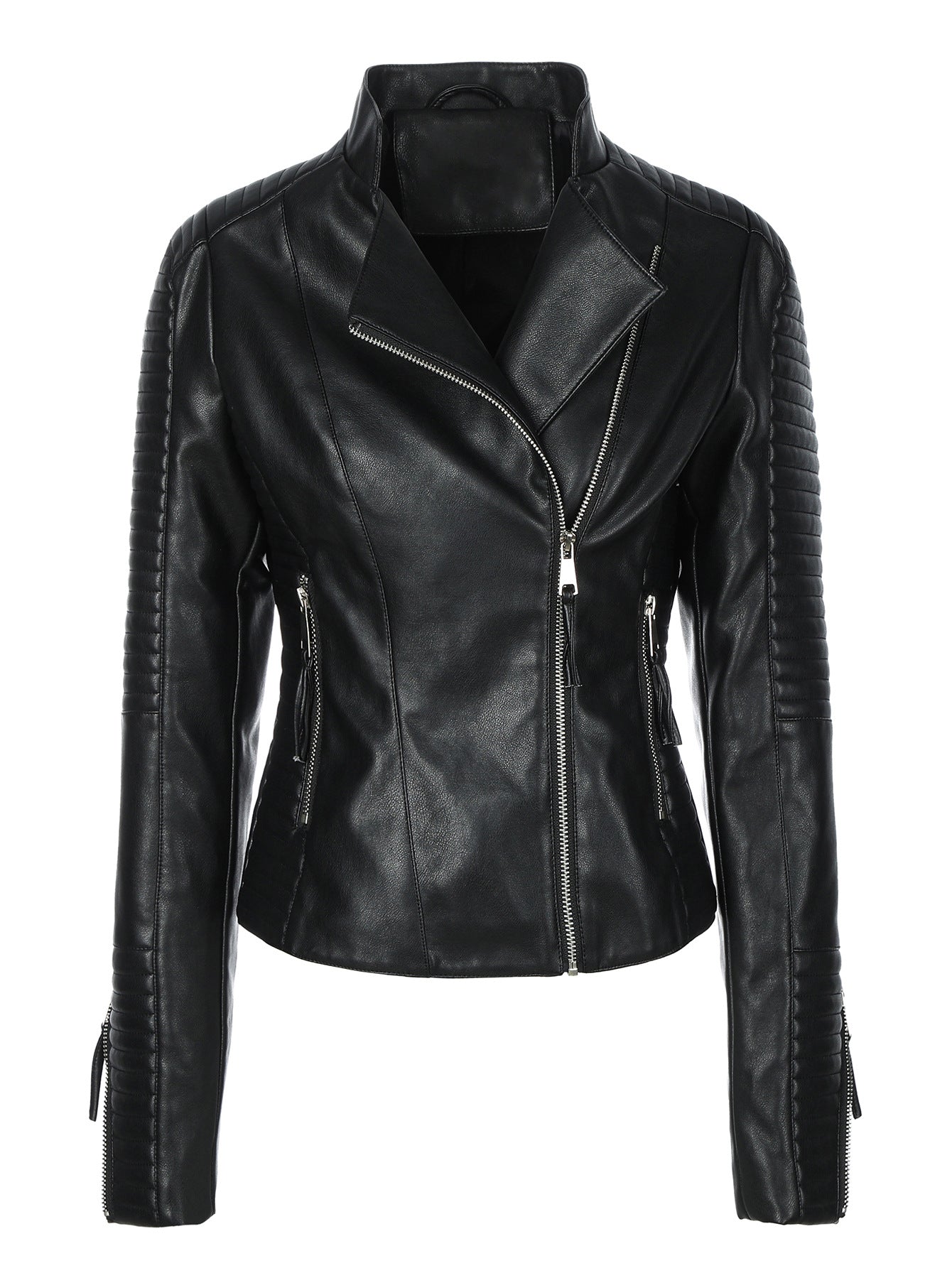 Women's Leather For European Style Slim Lapel Jackets