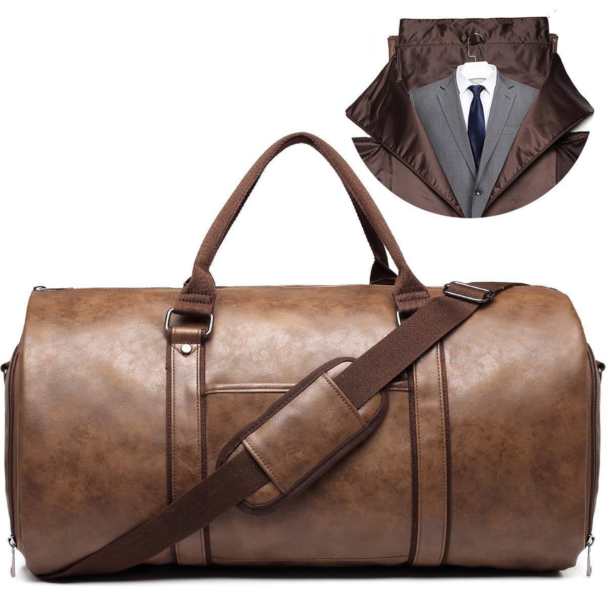 Men's Cloth Leather Clothing Convertible Suit With Travel Bags