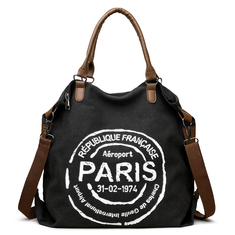 Women's Leisure Canvas Fashion Letter Large Capacity Tote Bags