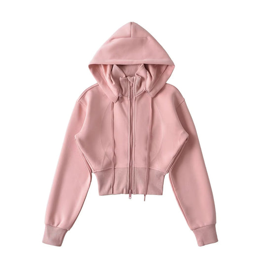 Women's Hooded Drawstring Waist Shirt Solid Color Shorts