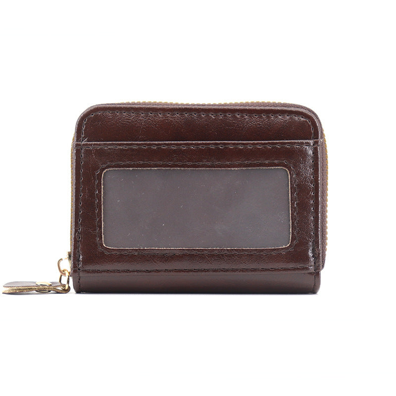 Oil Wax Vintage Organ Multifunctional Multi Card Holder