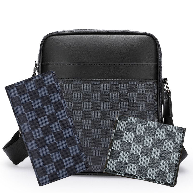 Men's Graceful Creative Plaid Fashion Leisure Men's Messenger Bags