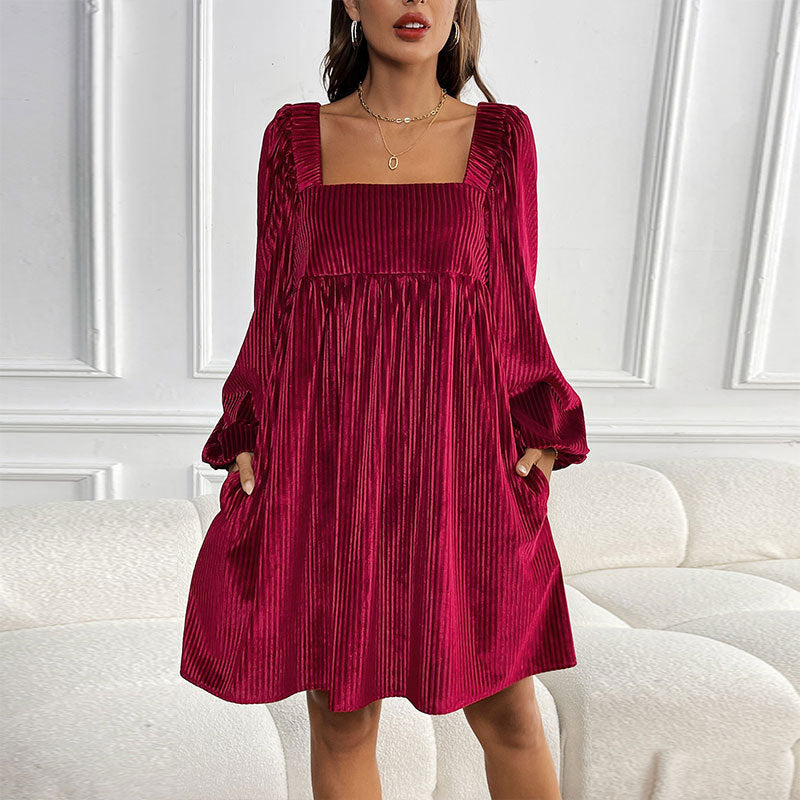 Commuting Date Festival Loose Elegant Veet Dresses