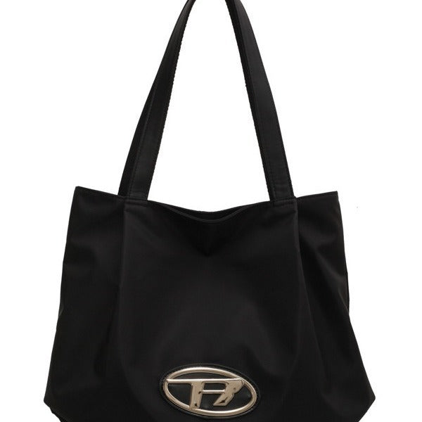 Women's Large Capacity Simple Commute Nylon Cloth Fashion Tote Bags