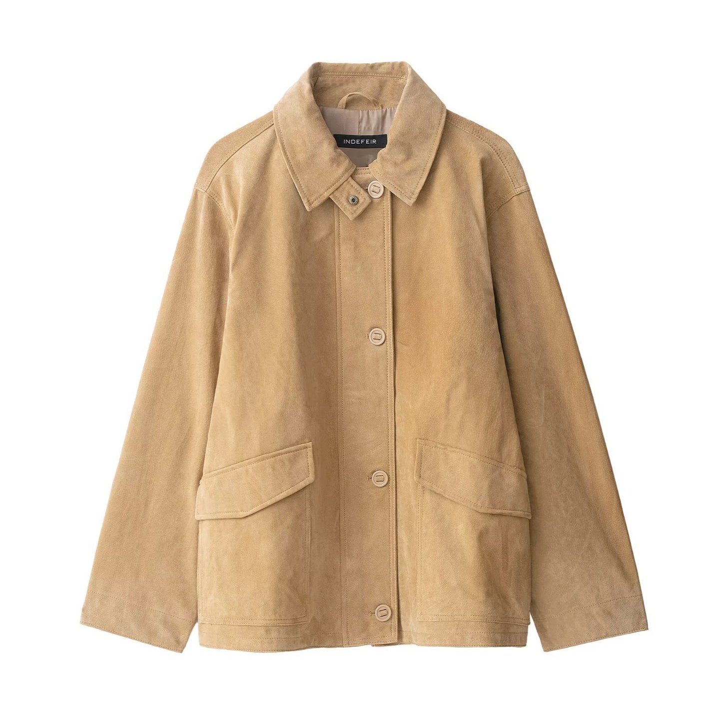 Women's Fashion Casual Suede Textured Leather Coats