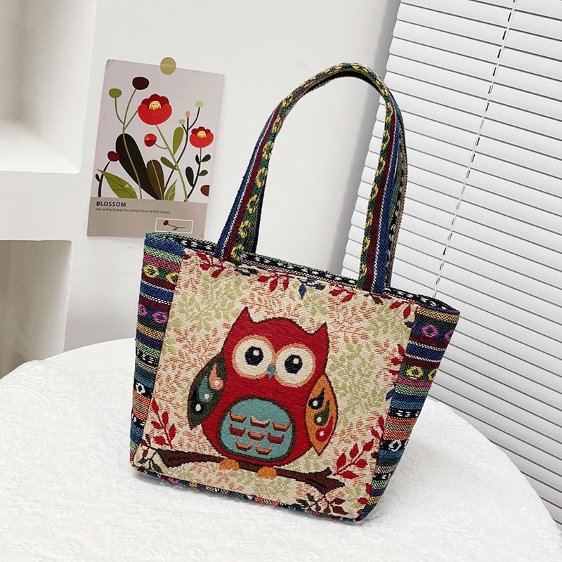 Women's Embroidered Canvas Ethnic Style Mummy Lunch Handbags