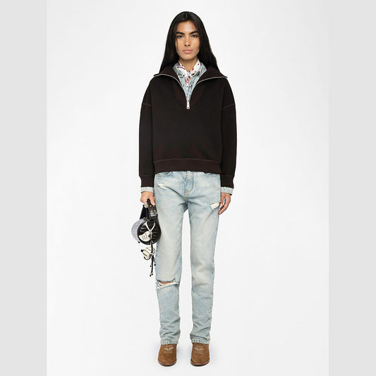 Women's French Niche Back Letter Embroidered Hot Fix Sweaters